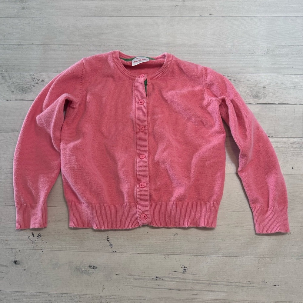 Hanna Andersson girls pink cotton cardigan 130/8